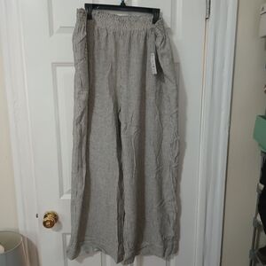 Striped Wide-Leg Pants